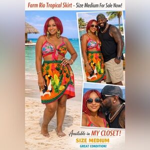FARM RIO Double Scarves Mini Skirt Size Medium